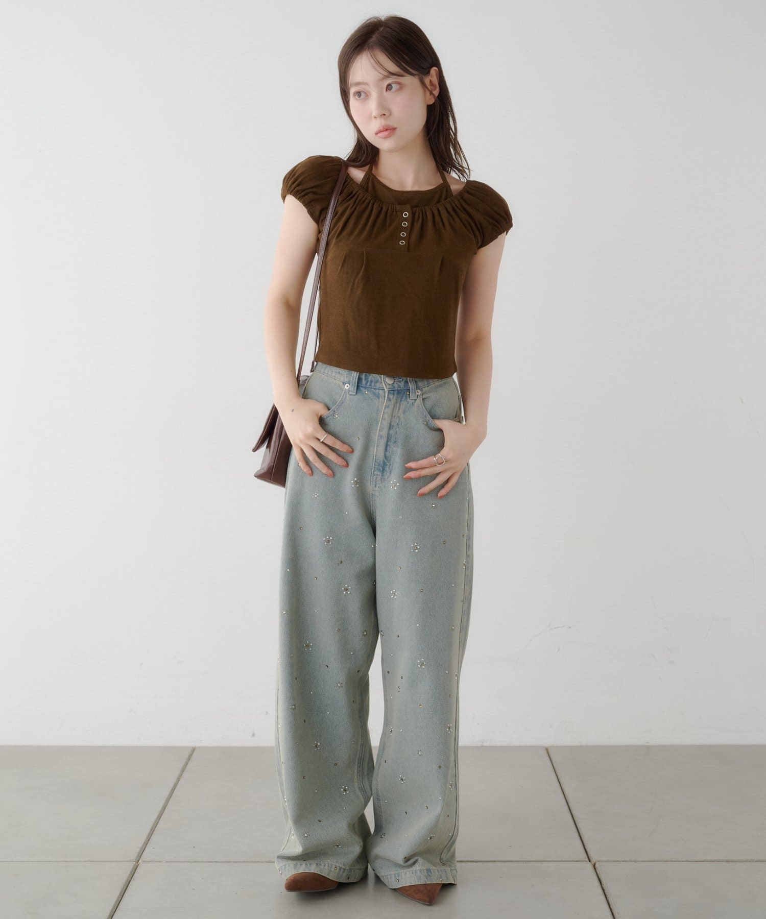 Kastane 羅紋修身掛脖露背Henley Tee - Image 63