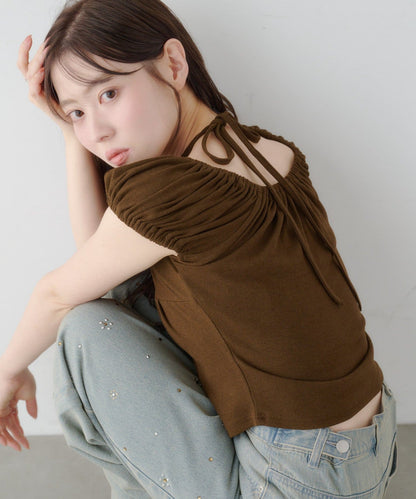 Kastane 羅紋修身掛脖露背Henley Tee - Image 55
