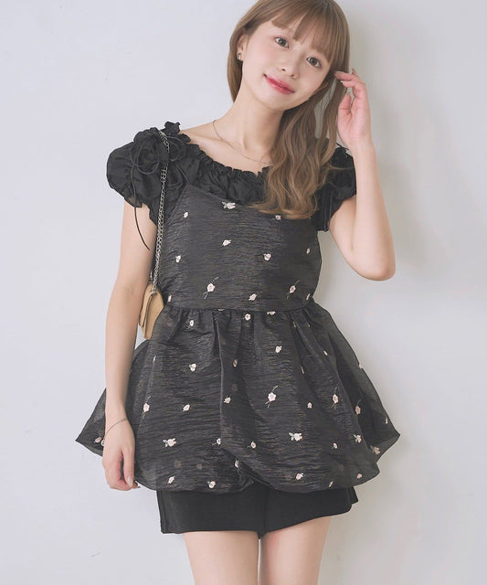 Kastane Flower organza balloon tunic - Image 2
