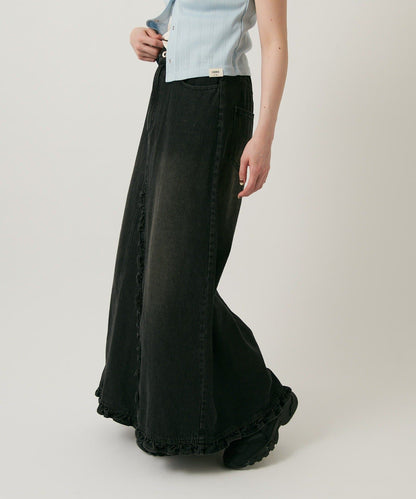 w closet 荷葉邊牛仔長裙 - Image 18