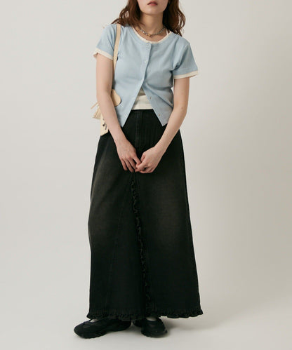 w closet 荷葉邊牛仔長裙 - Image 19