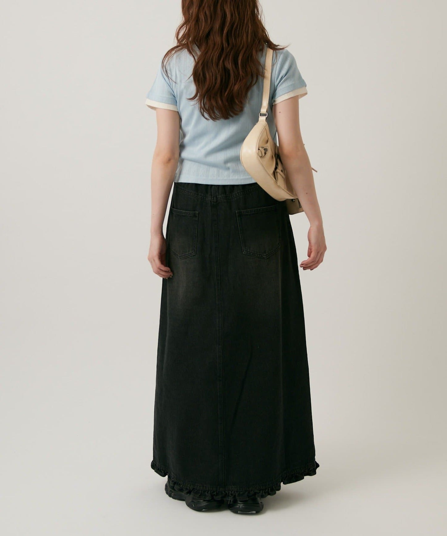 w closet 荷葉邊牛仔長裙 - Image 21