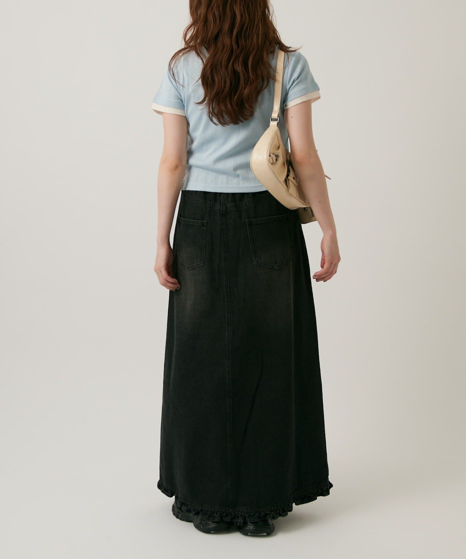 w closet 荷葉邊牛仔長裙 - Image 21