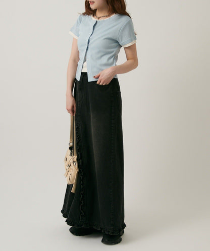 w closet 荷葉邊牛仔長裙 - Image 22
