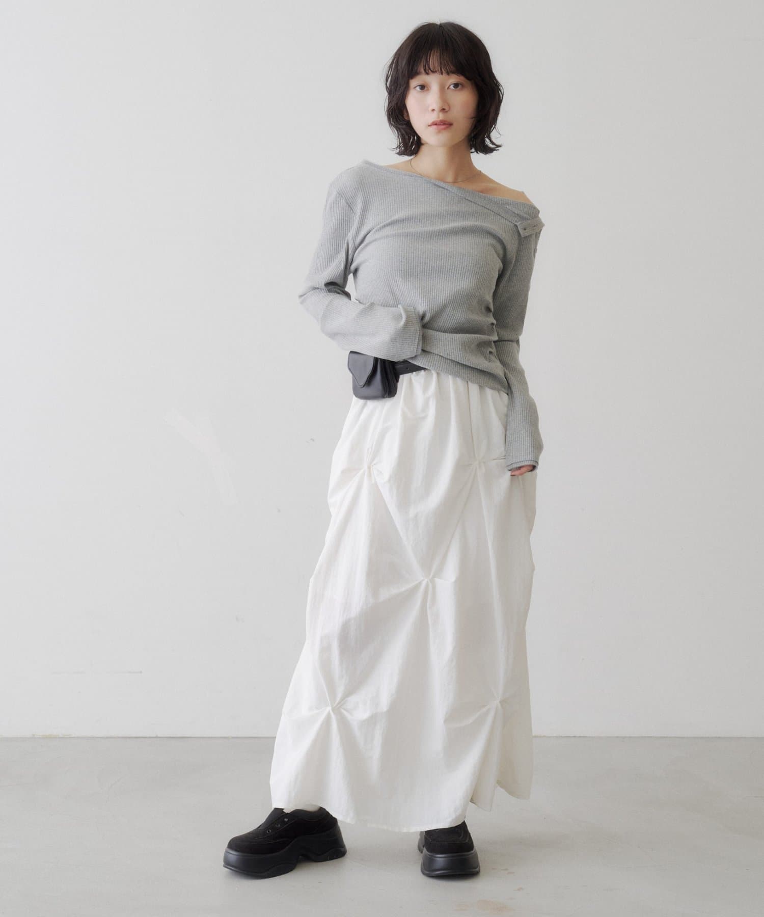 Kastane Flower Tuck Long Skirt - Image 5
