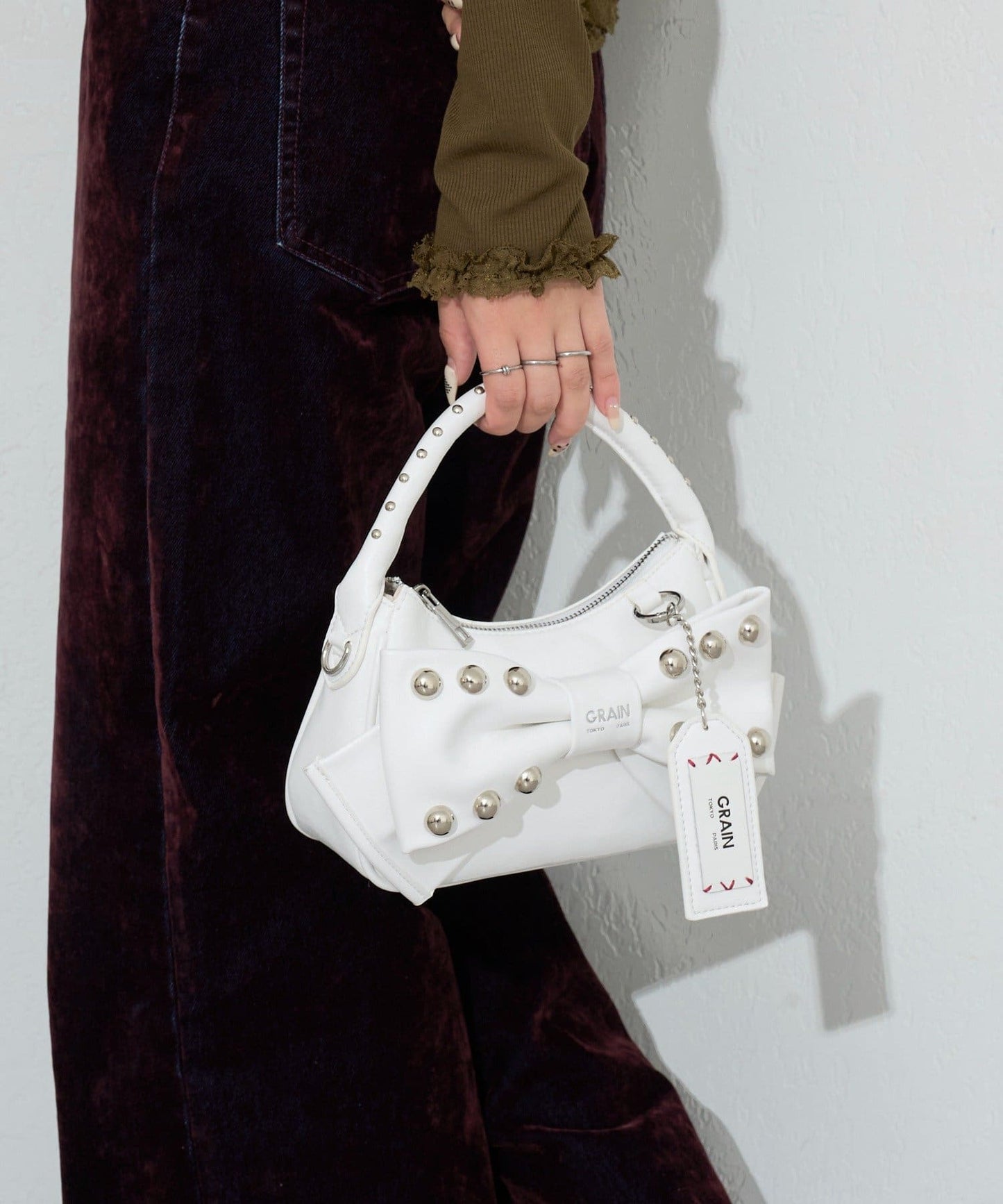 [CIAOPANIC] GRAIN Ribbon 2Way Bag - Image 4