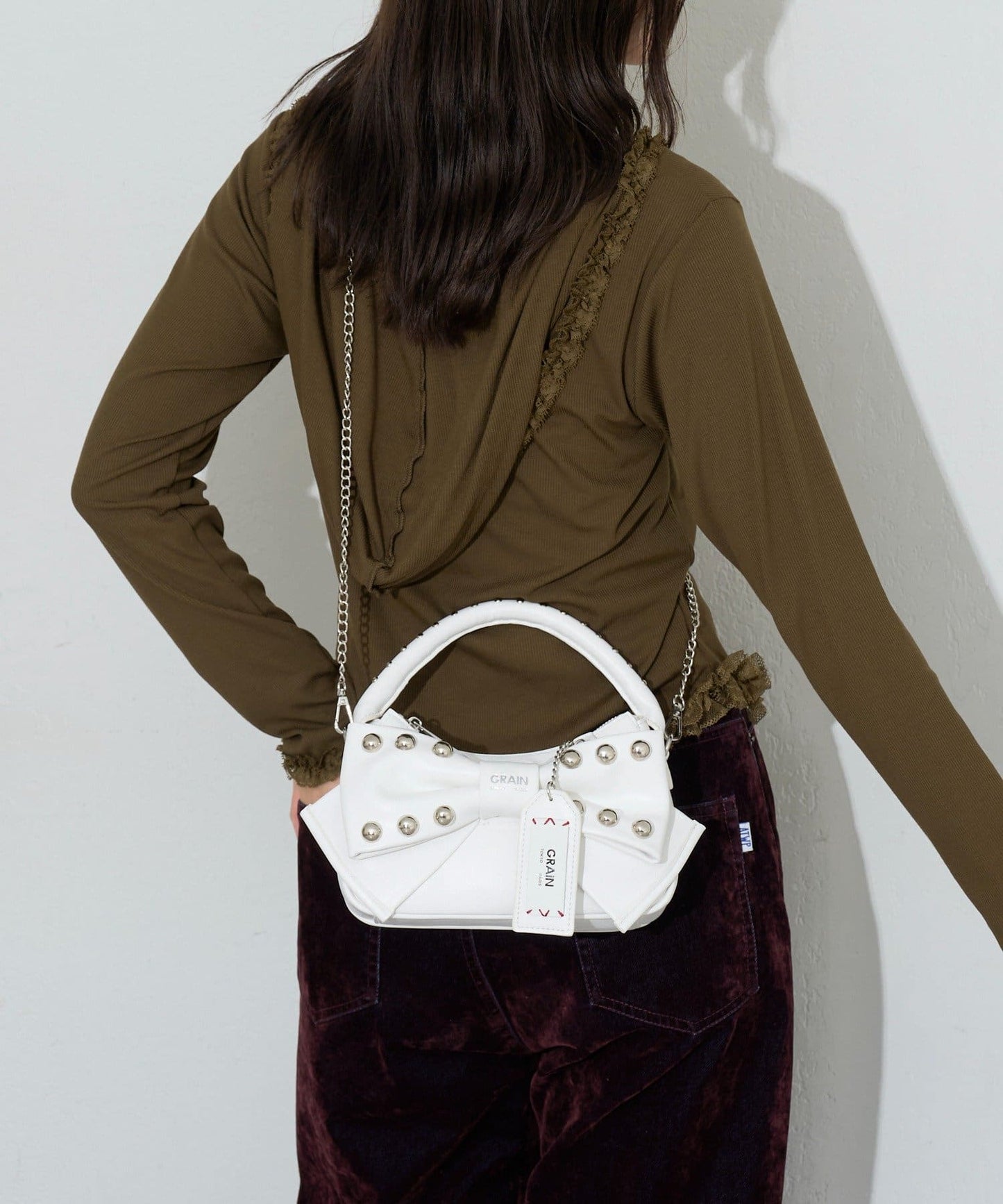 [CIAOPANIC] GRAIN Ribbon 2Way Bag - Image 5