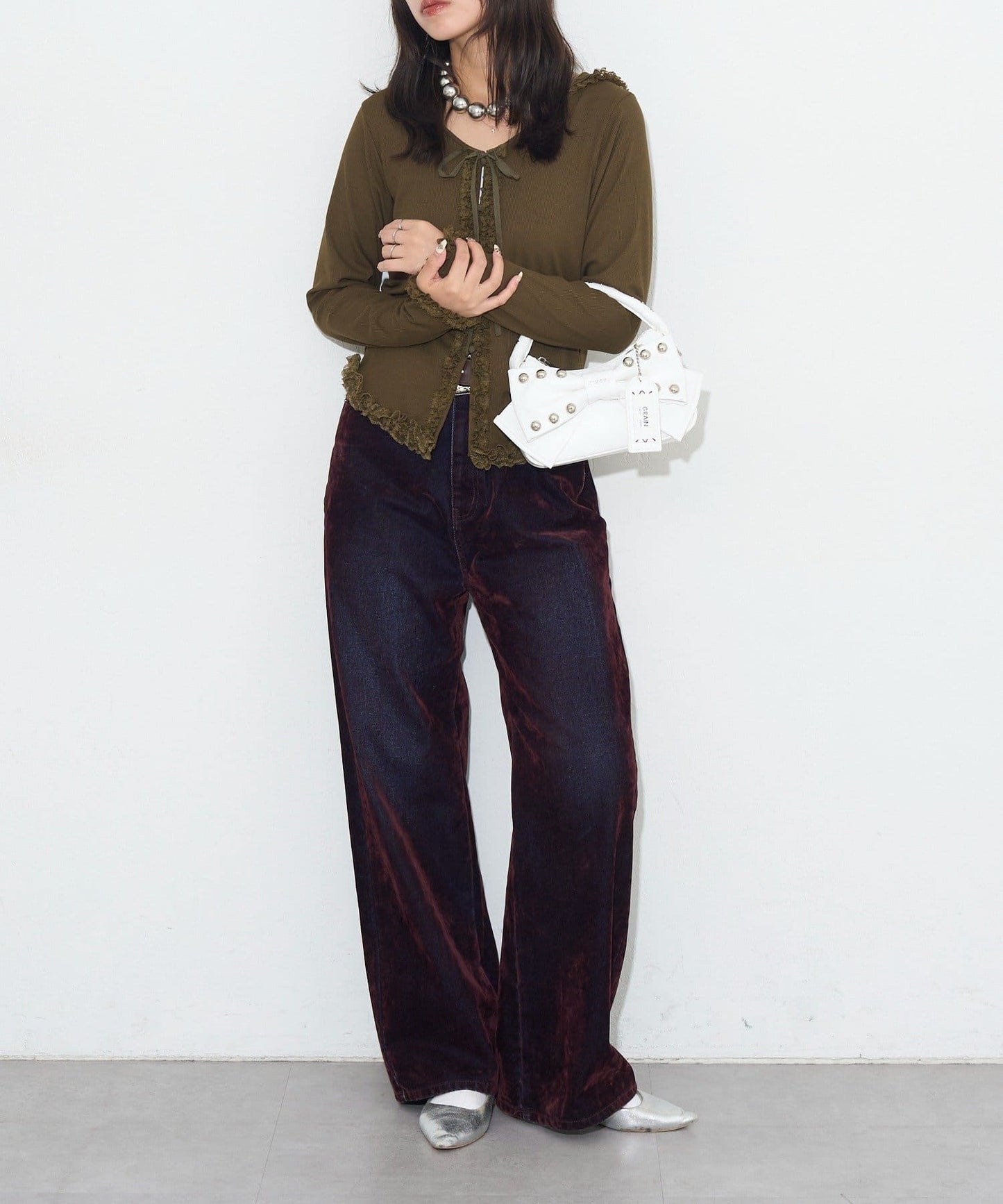 [CIAOPANIC] GRAIN Ribbon 2Way Bag - Image 8