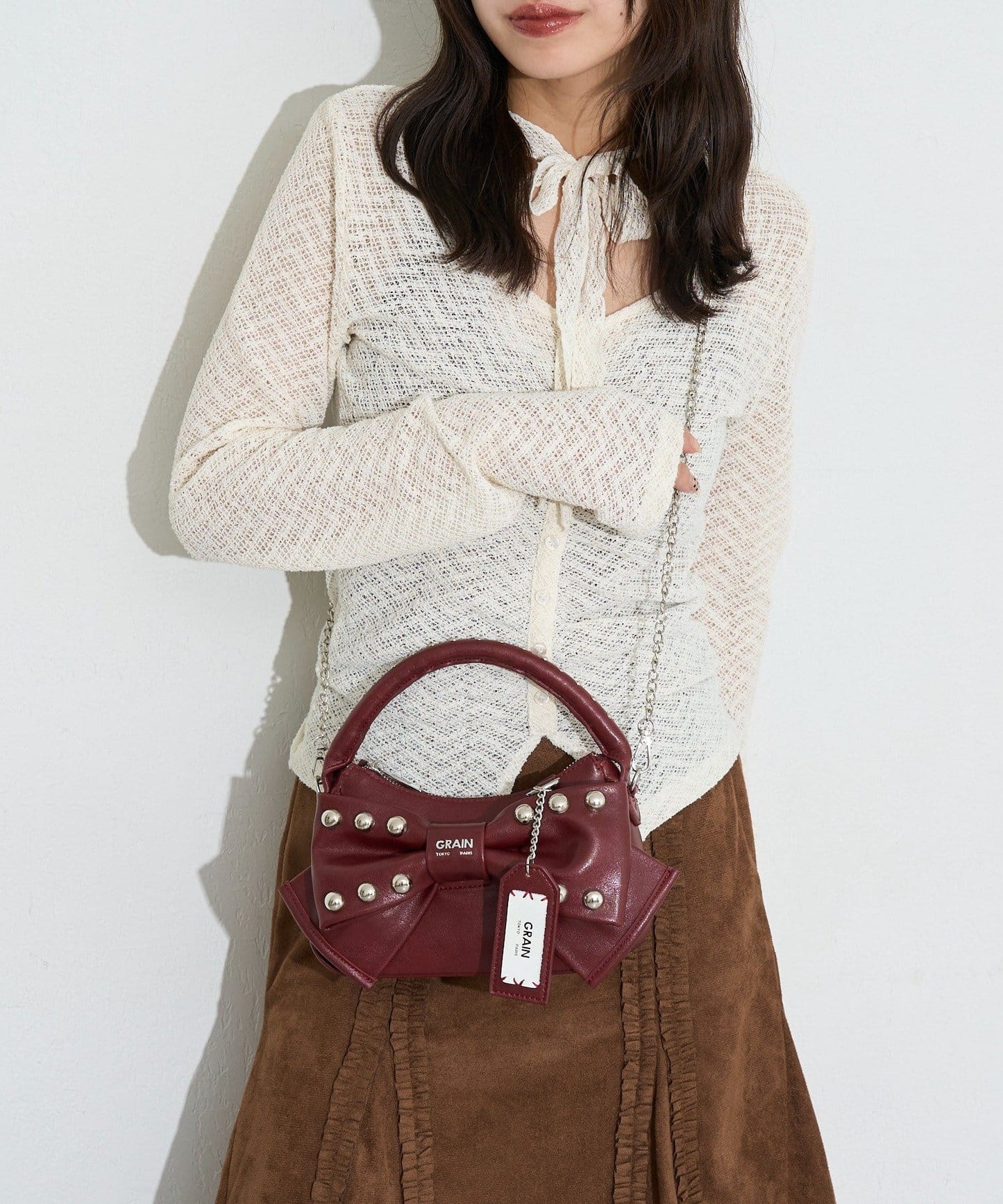 [CIAOPANIC] GRAIN Ribbon 2Way Bag - Image 12