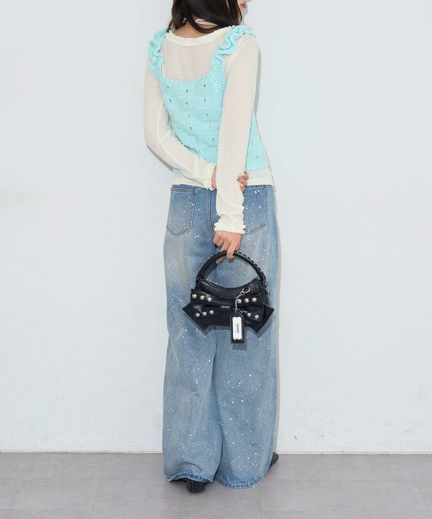 [CIAOPANIC] GRAIN Ribbon 2Way Bag - Image 30