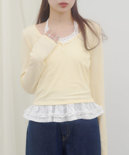 Umm. By Discoat Layered Henley-neck pullover - Image 3