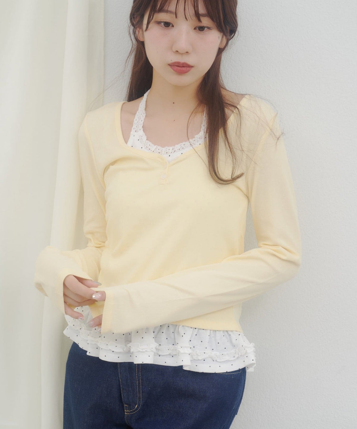 Umm. By Discoat Layered Henley-neck pullover - Image 8