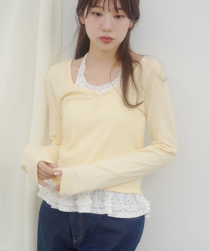 Umm. By Discoat Layered Henley-neck pullover - Image 8