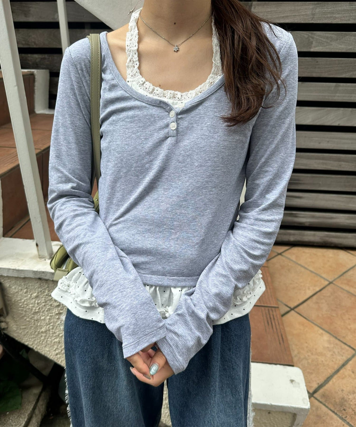 Umm. By Discoat Layered Henley-neck pullover - Image 17