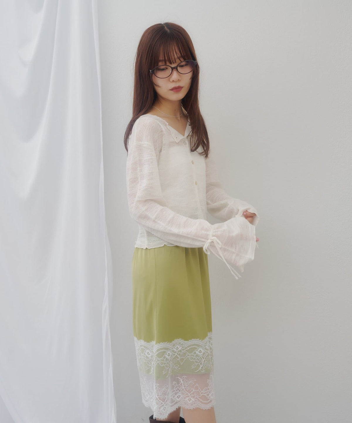 umm. By Discoat 各種紐扣 Sheer Cardigan - Image 7