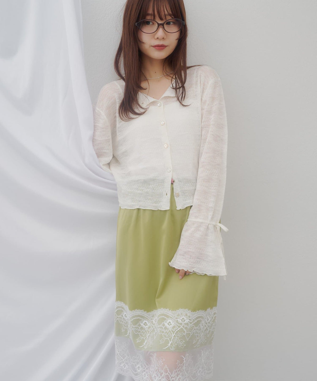 umm. By Discoat 各種紐扣 Sheer Cardigan - Image 9