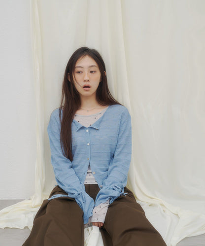 umm. By Discoat 各種紐扣 Sheer Cardigan - Image 14