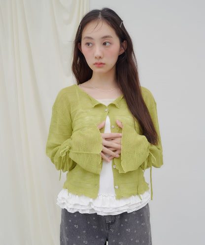 umm. By Discoat 各種紐扣 Sheer Cardigan - Image 18