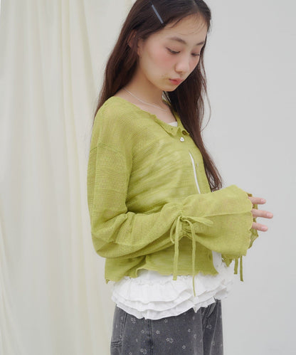 umm. By Discoat 各種紐扣 Sheer Cardigan - Image 20
