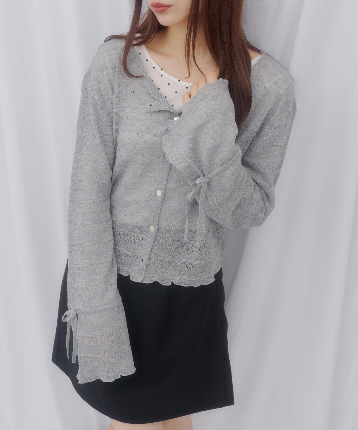 umm. By Discoat 各種紐扣 Sheer Cardigan - Image 31