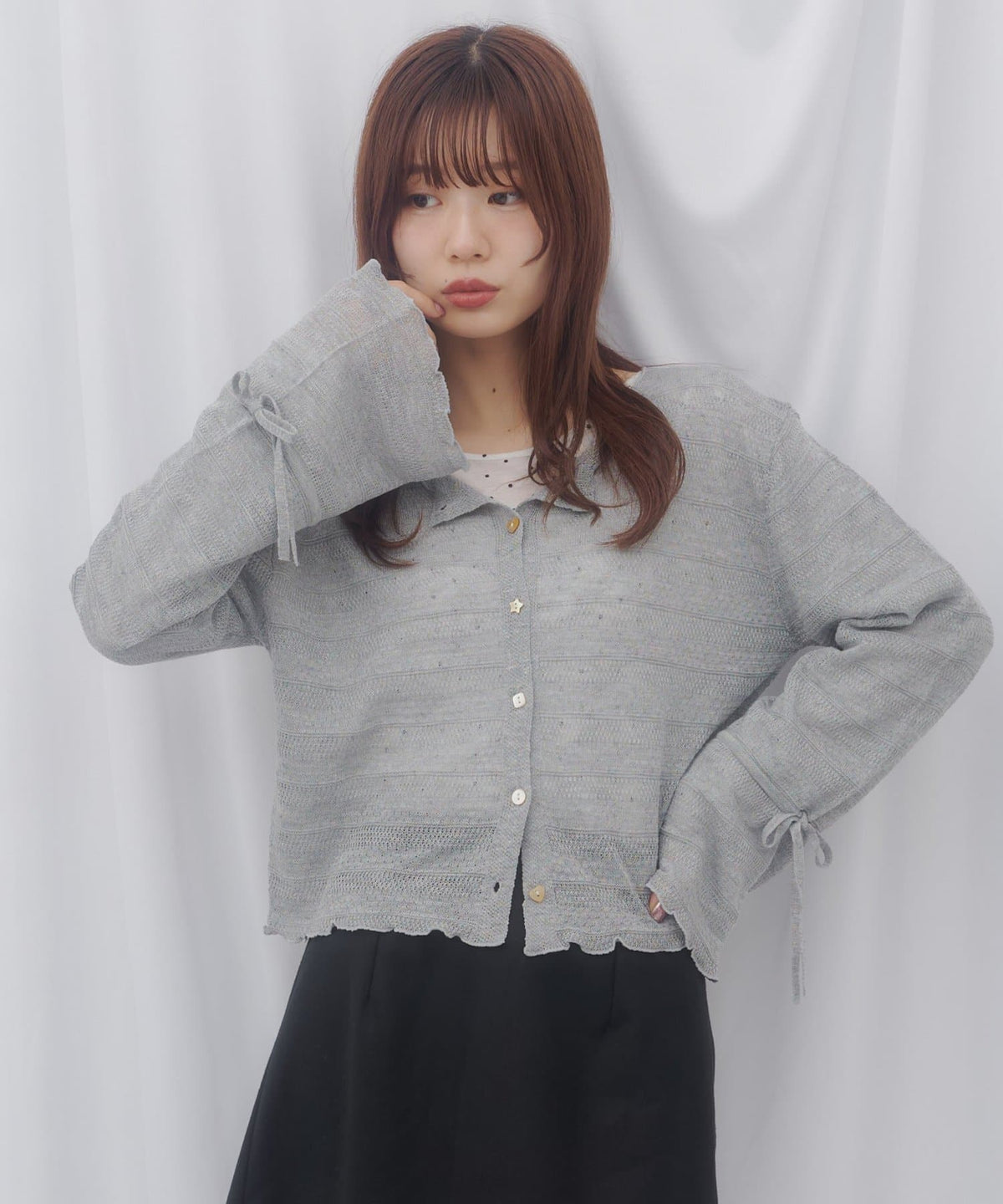umm. By Discoat 各種紐扣 Sheer Cardigan - Image 34