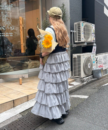 w closet 荷葉邊多層吊帶裙 - Image 16