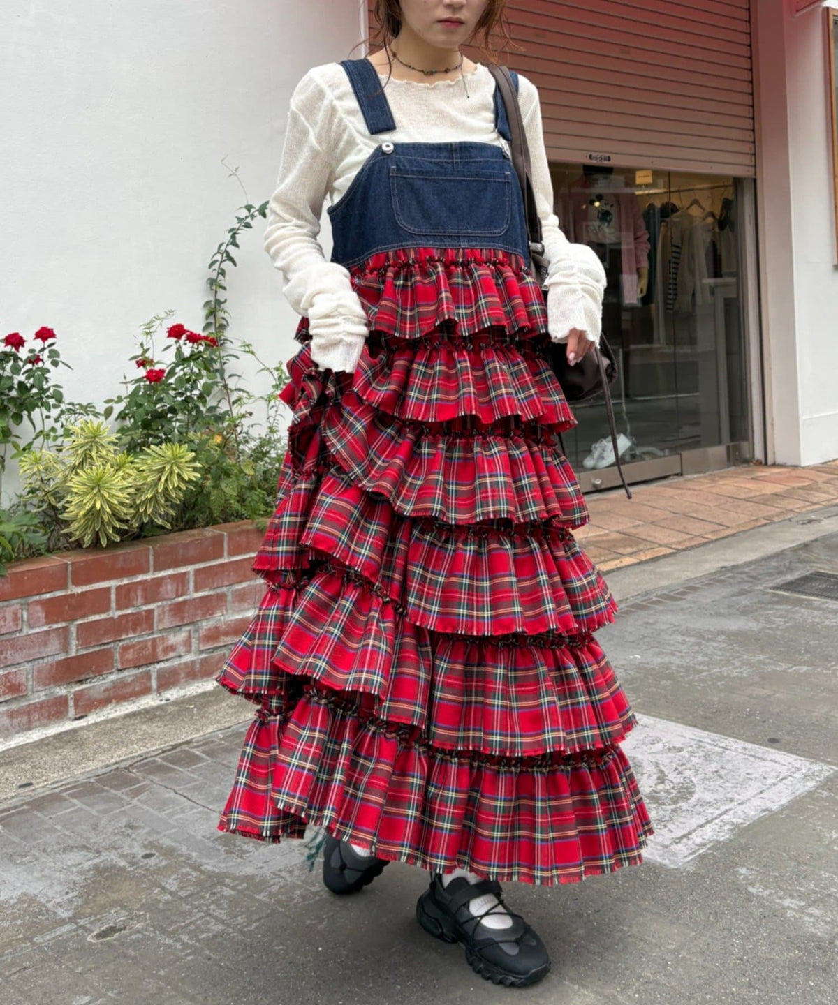 w closet 荷葉邊多層吊帶裙 - Image 7