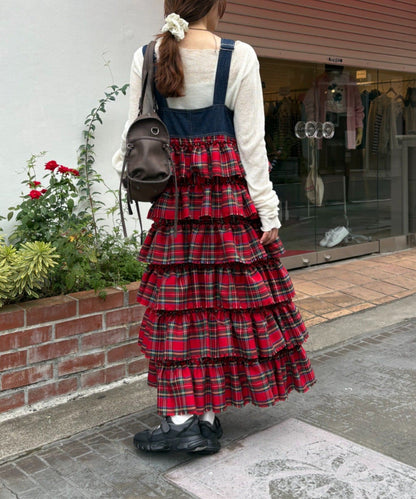 w closet 荷葉邊多層吊帶裙 - Image 24
