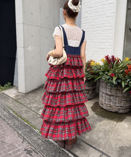 w closet 荷葉邊多層吊帶裙 - Image 27