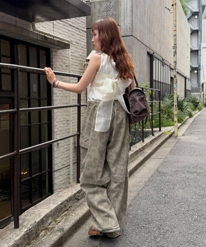 w closet 麂皮蝴蝶結吊帶背心 - Image 6