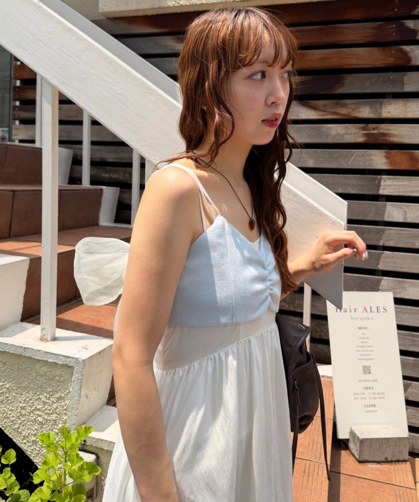 w closet 麂皮蝴蝶結吊帶背心 - Image 3