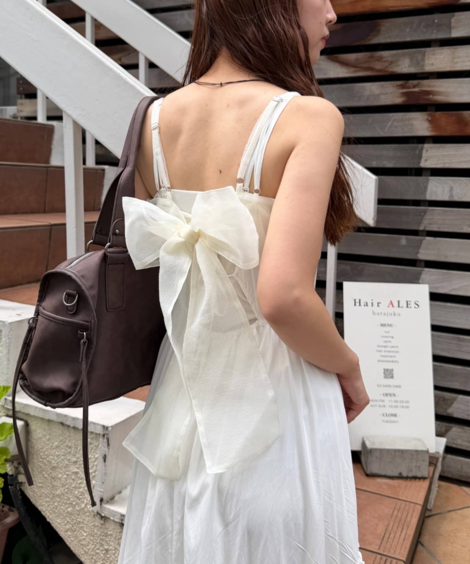 w closet 麂皮蝴蝶結吊帶背心 - Image 8