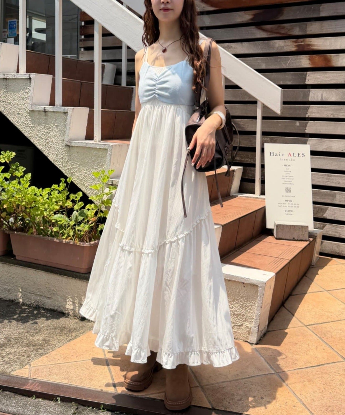 w closet 麂皮蝴蝶結吊帶背心 - Image 9