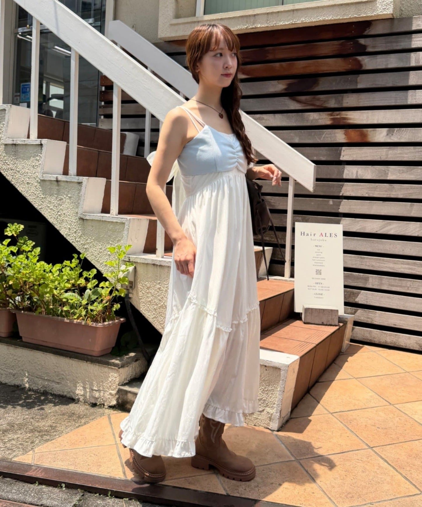 w closet 麂皮蝴蝶結吊帶背心 - Image 10