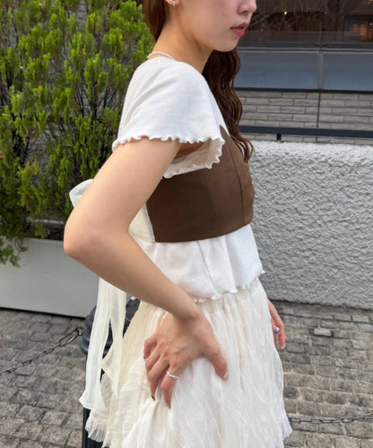 w closet 麂皮蝴蝶結吊帶背心 - Image 13