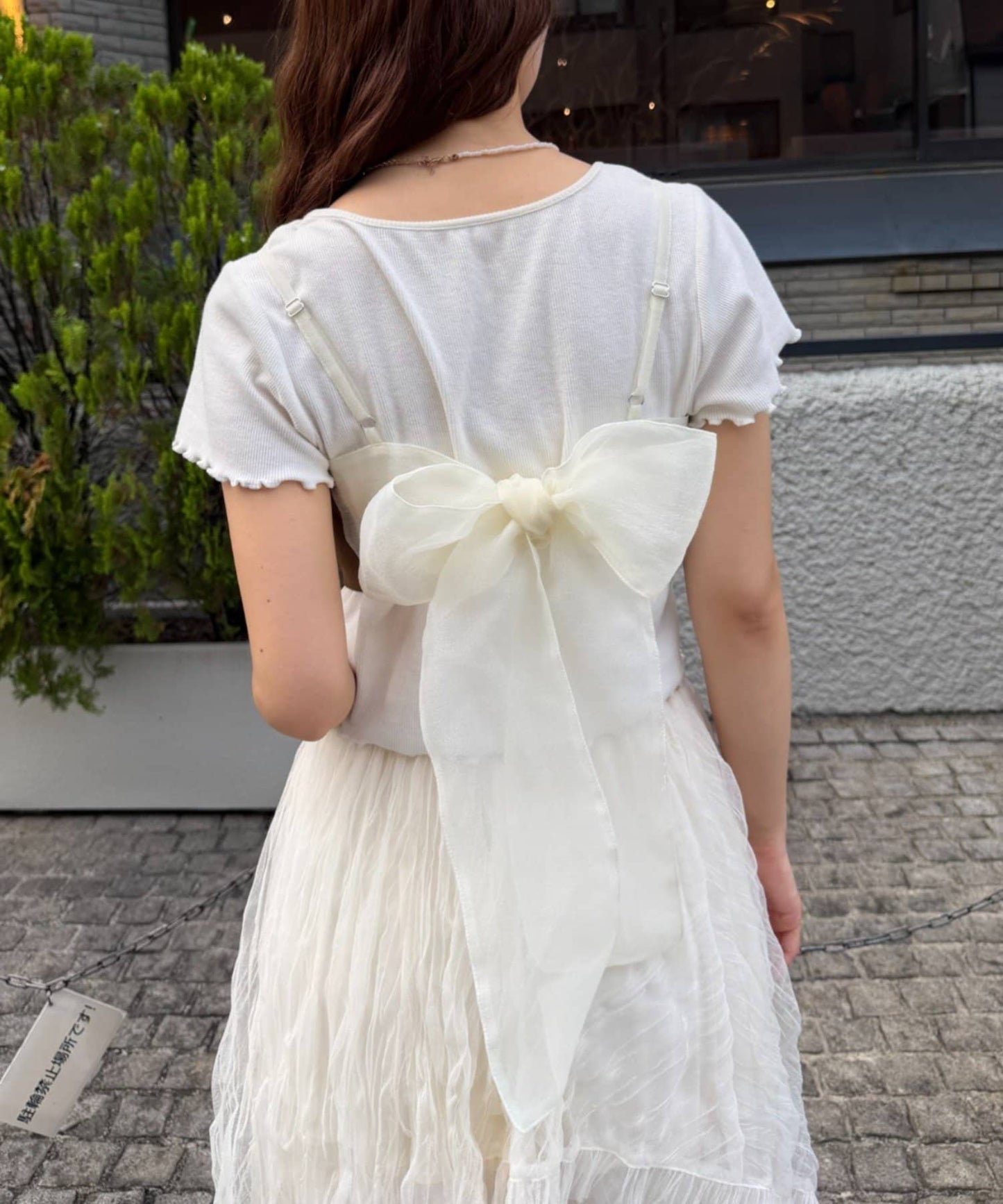 w closet 麂皮蝴蝶結吊帶背心 - Image 14