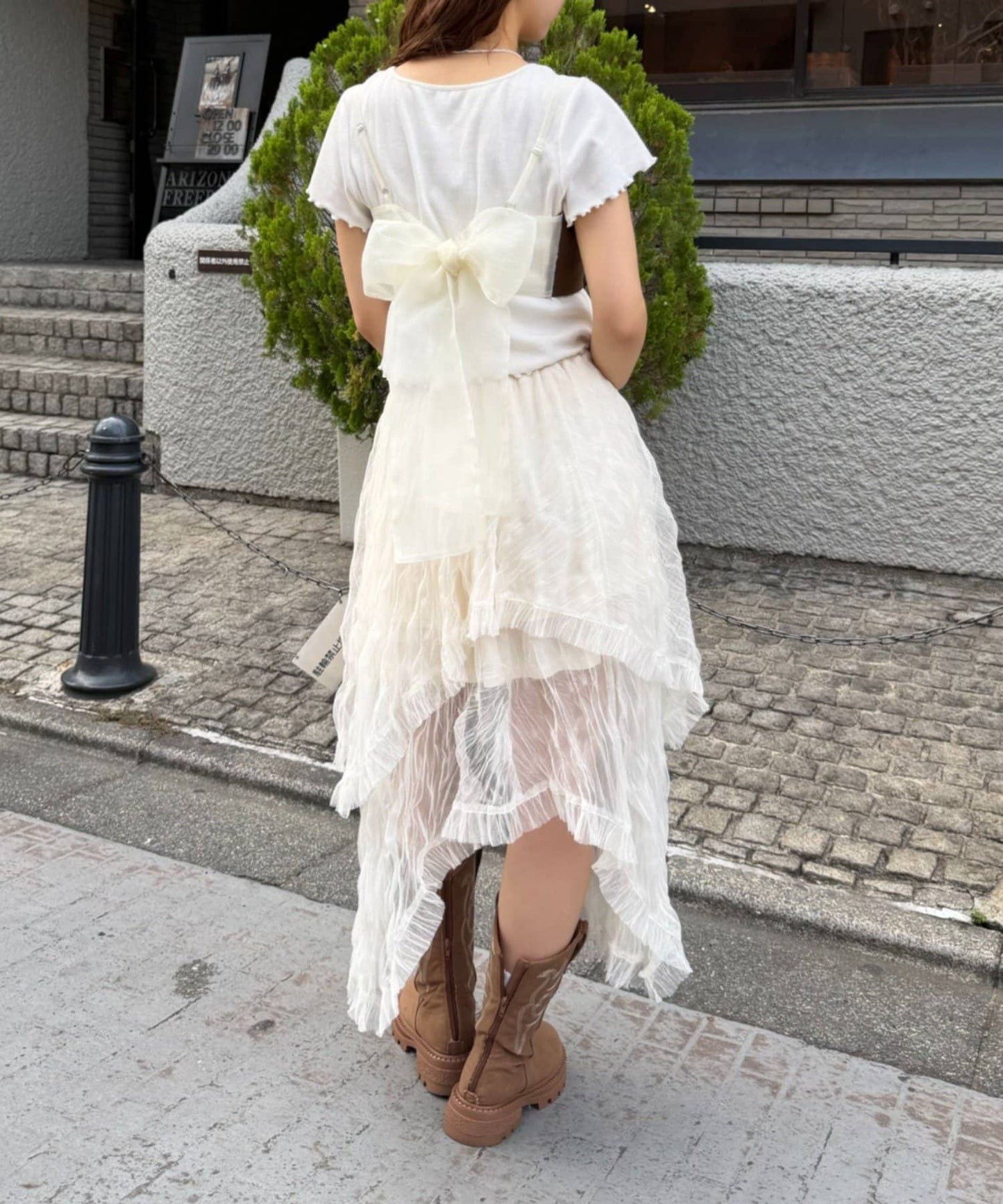 w closet 麂皮蝴蝶結吊帶背心 - Image 17