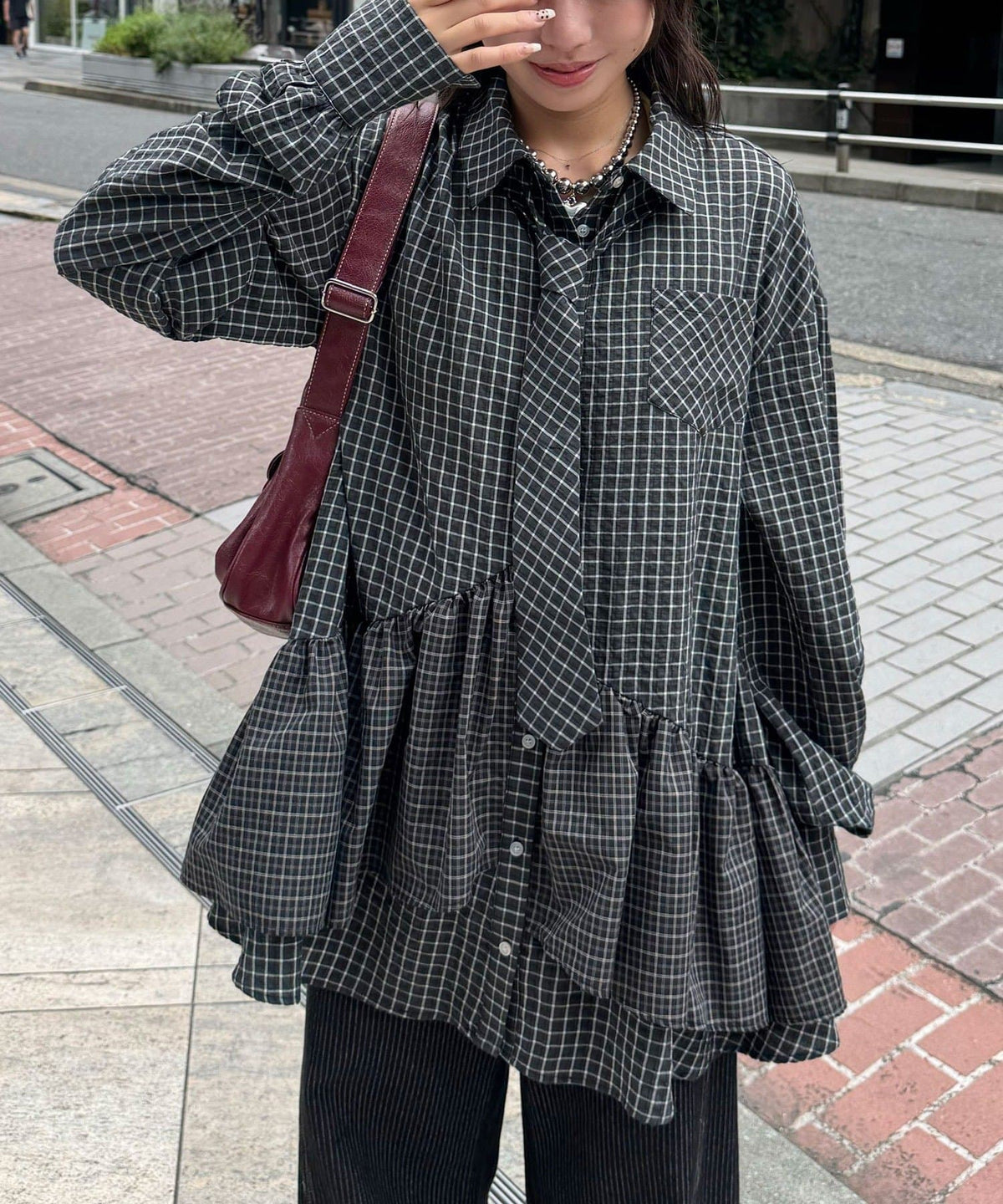 [長袖Ver] CIAOPANIC 多層束腰襯衫裙連TIE - Image 61