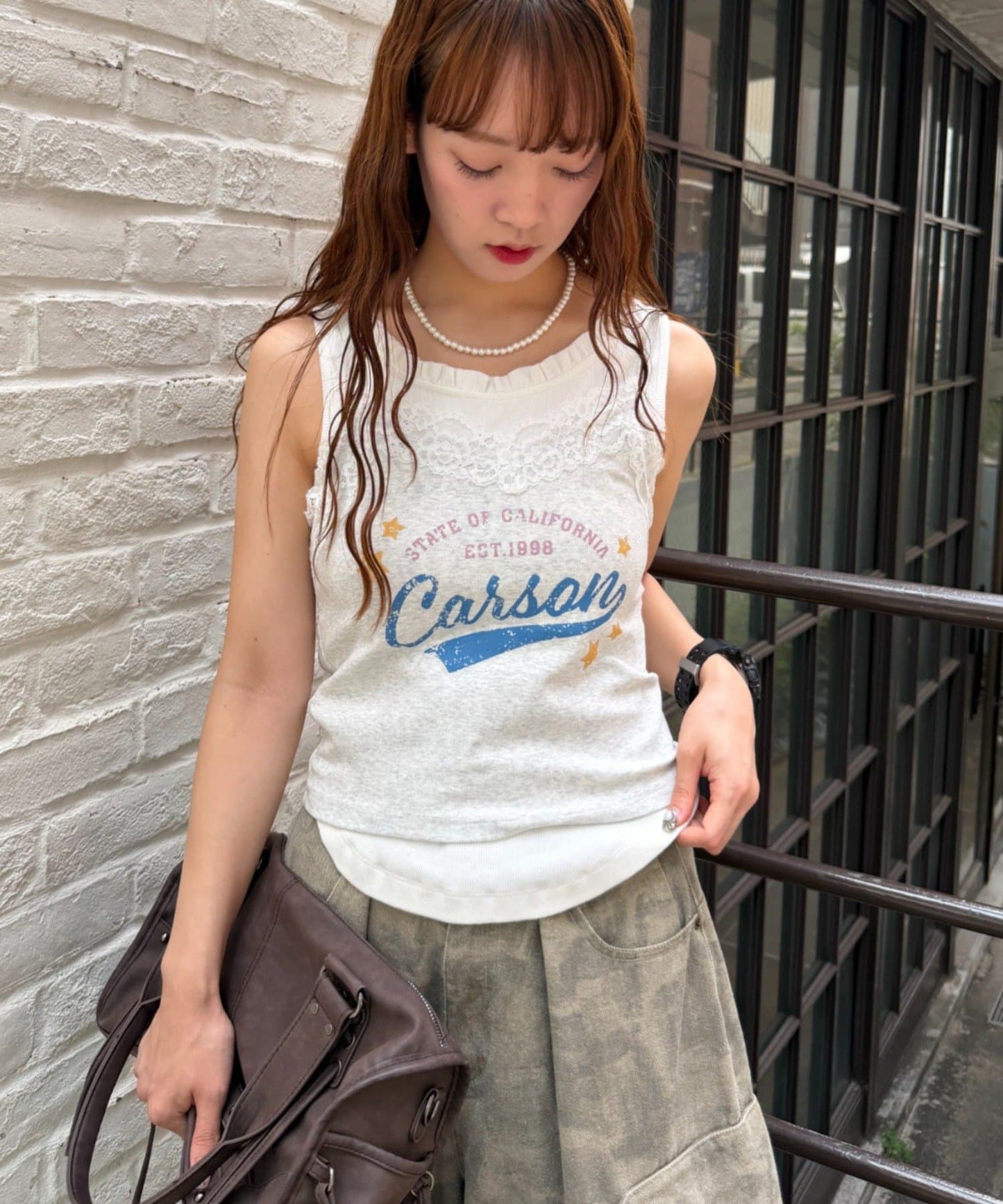 w closet Logo Lace吊帶背心 - Image 2