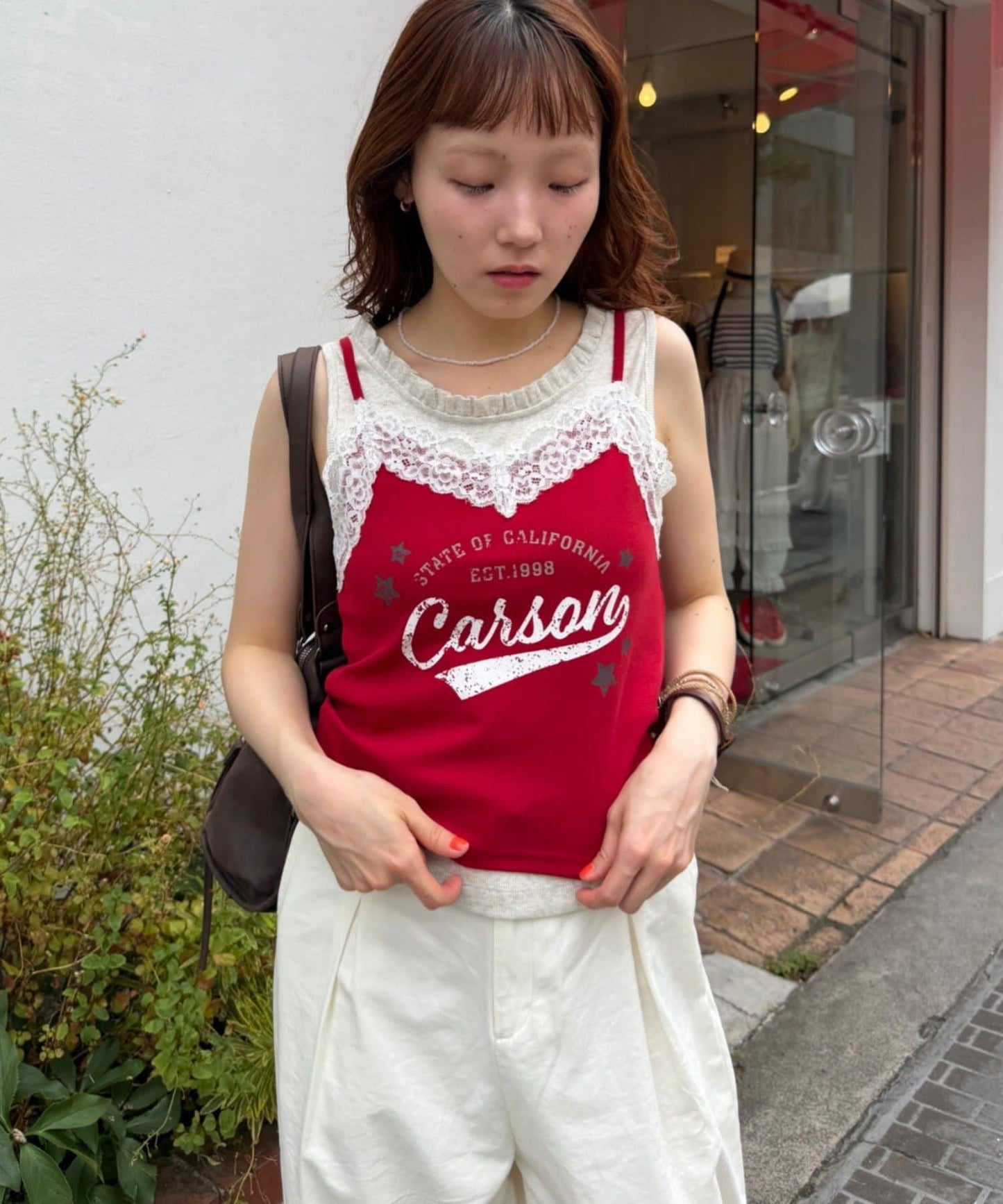 w closet Logo Lace吊帶背心 - Image 3