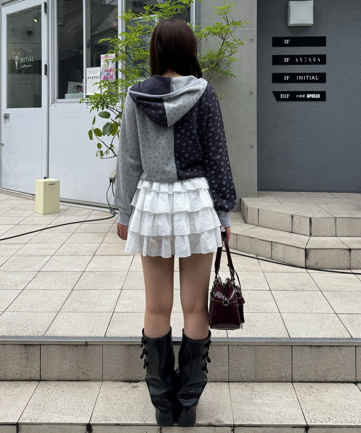 CIAOPANIC Patchwork Flower Waffle Zip Hoodie - Image 12