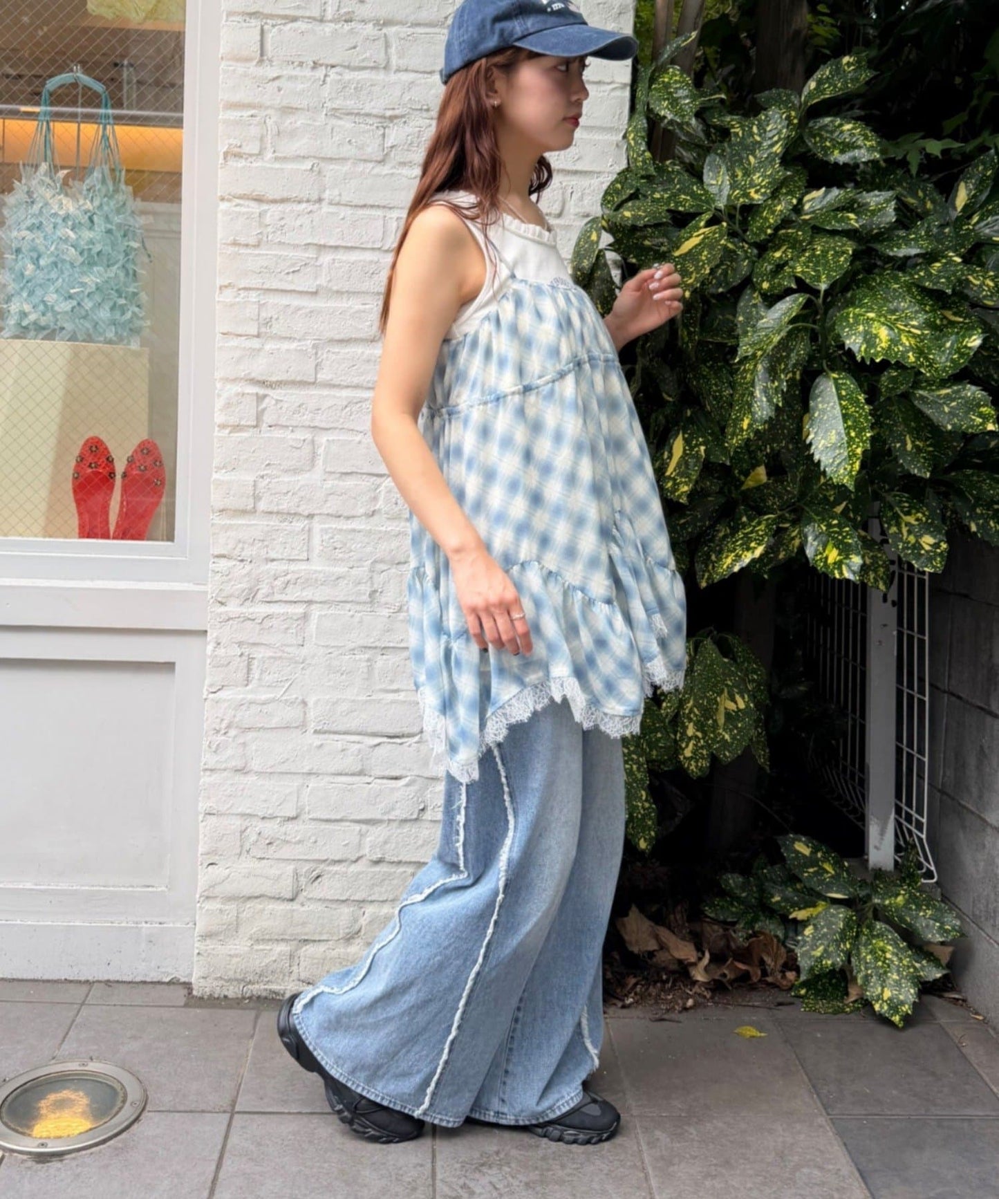 w closet sheer 格紋吊帶ops - Image 7