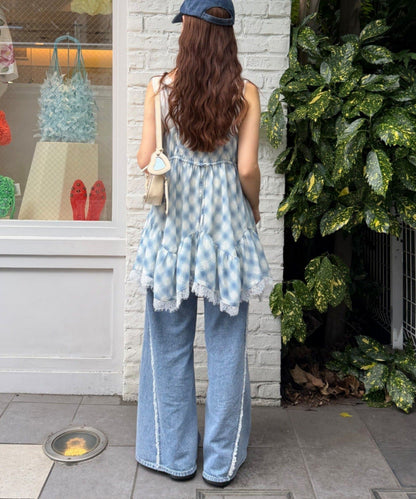 w closet sheer 格紋吊帶ops - Image 8