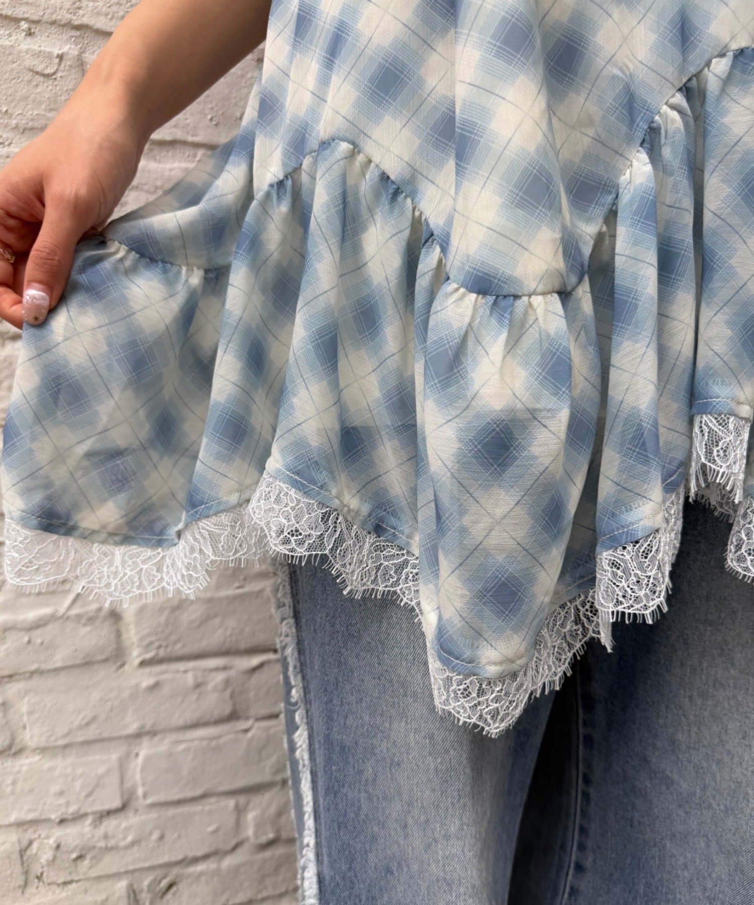 w closet sheer 格紋吊帶ops - Image 10