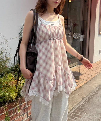 w closet sheer 格紋吊帶ops - Image 12