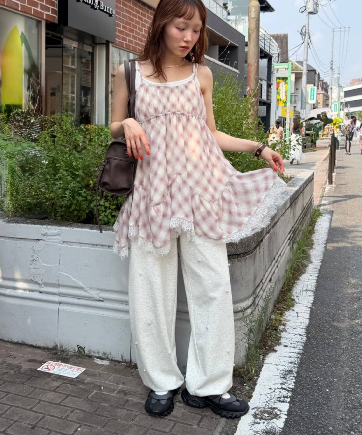 w closet sheer 格紋吊帶ops - Image 16