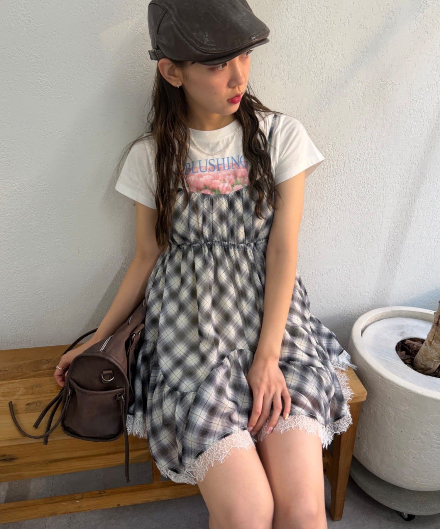 w closet sheer 格紋吊帶ops - Image 2