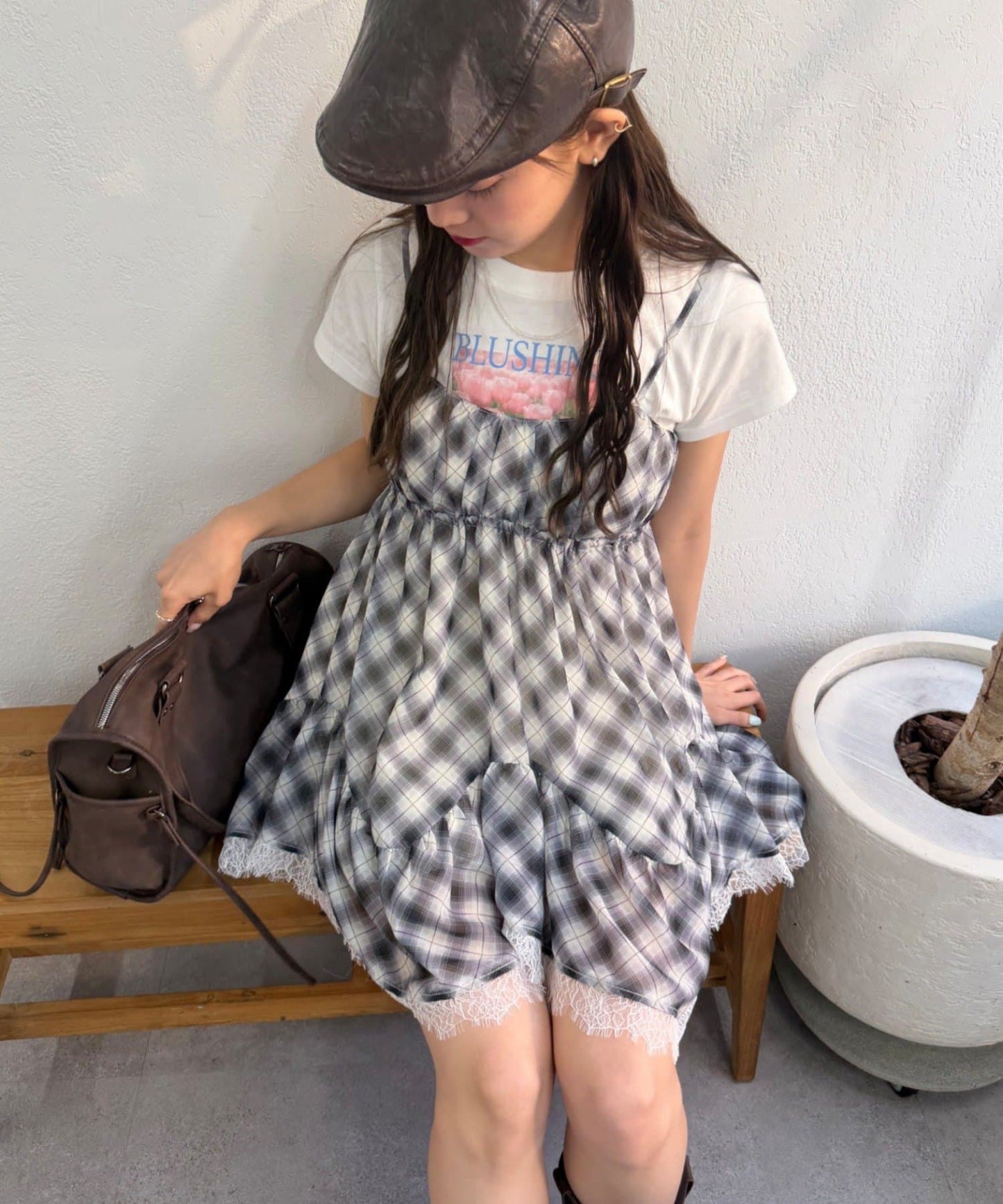 w closet sheer 格紋吊帶ops - Image 19
