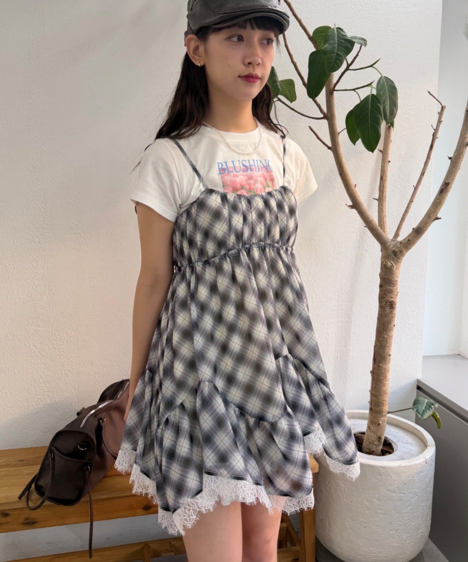 w closet sheer 格紋吊帶ops - Image 20