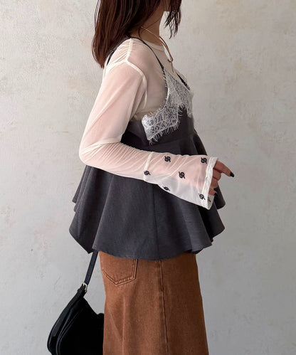 Thevon Lace-paneled frill bustier - Image 6